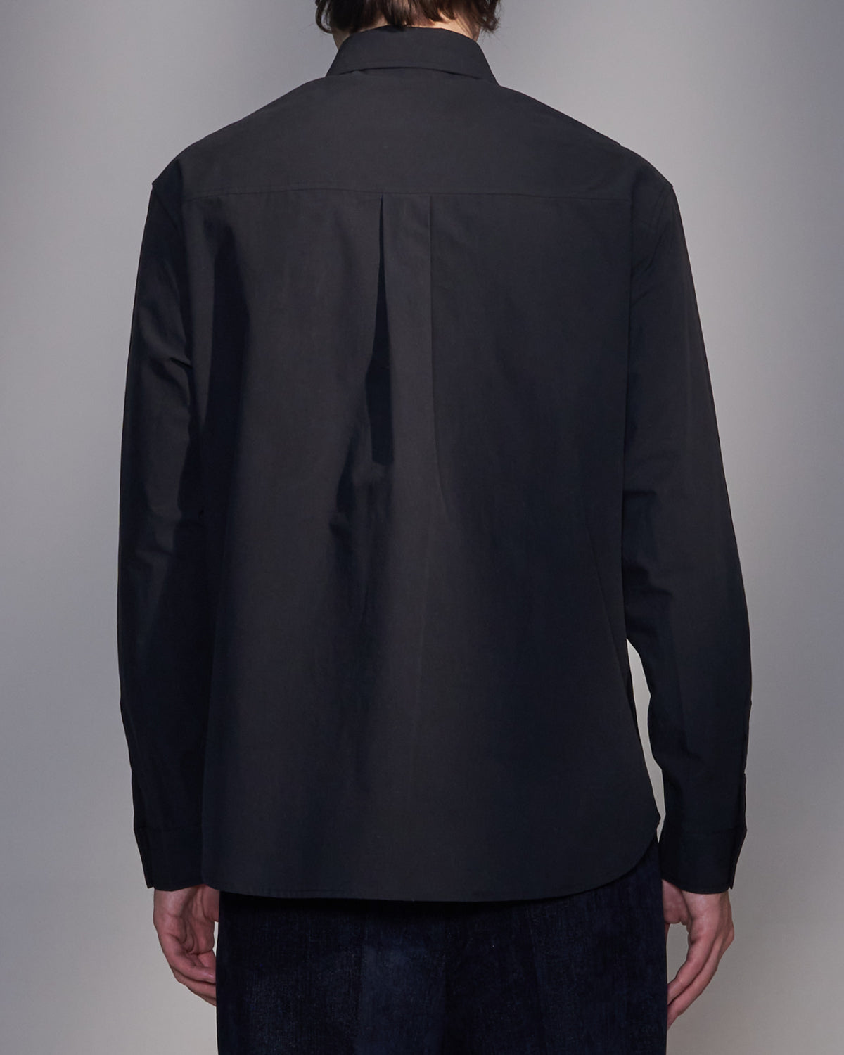 HARRISON WONG / Cotton Shirt With Hidden Placket & Pleats - Black