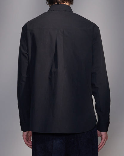 HARRISON WONG / Cotton Shirt With Hidden Placket & Pleats - Black
