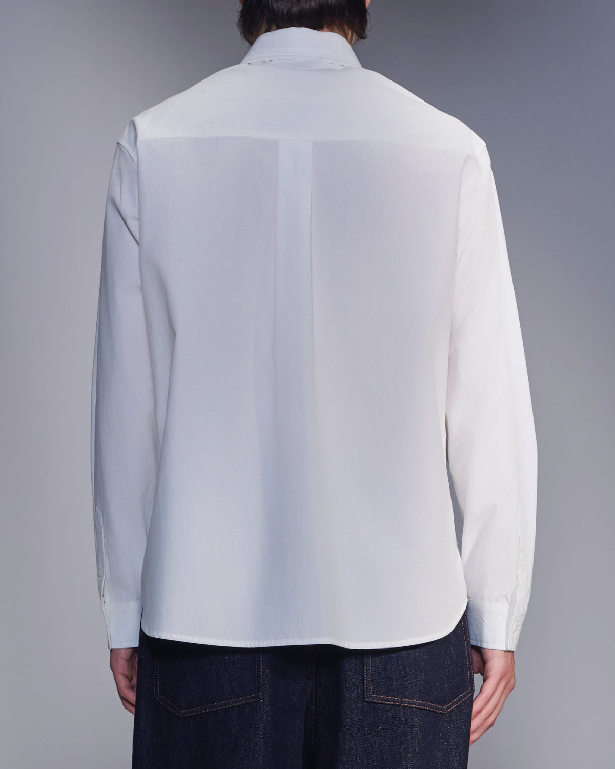 HARRISON WONG / Cotton Shirt With Hidden Placket & Pleats - White