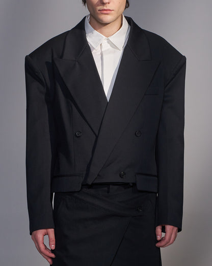 HARRISON WONG / Cropped Oversized Double Breasted Blazer
