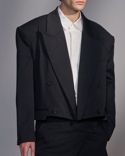 HARRISON WONG / Cropped Oversized Double Breasted Blazer