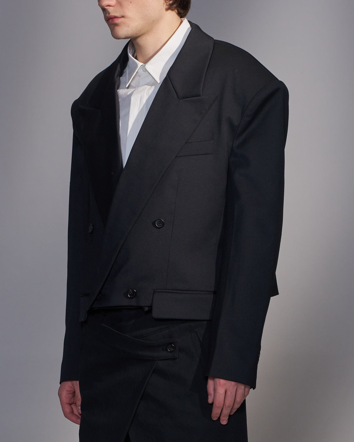 HARRISON WONG / Cropped Oversized Double Breasted Blazer