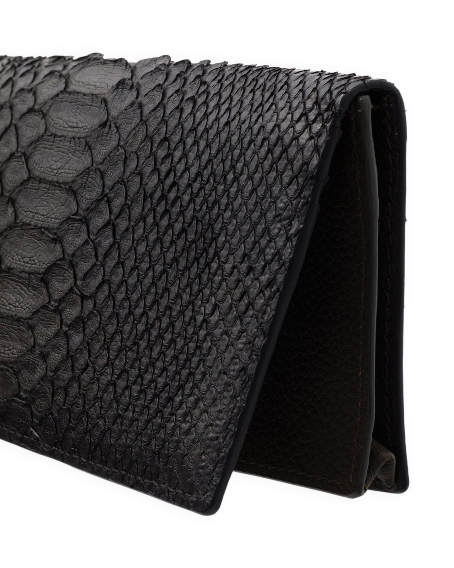 gène par YUKIO MISHIBA / Python Long Wallet - Black×Olive