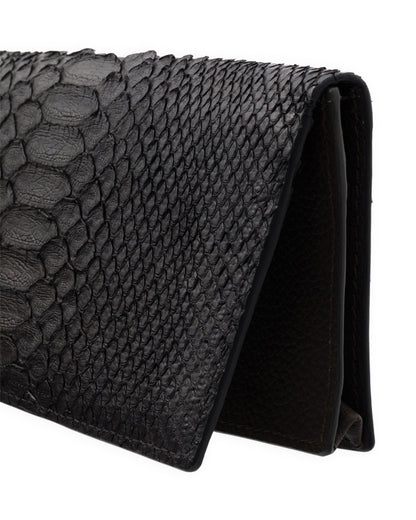 gène par YUKIO MISHIBA / Python Long Wallet - Black×Olive