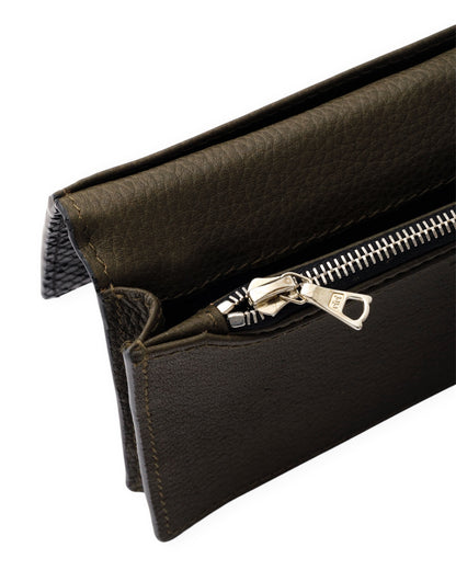 gène par YUKIO MISHIBA / Python Long Wallet - Black×Olive