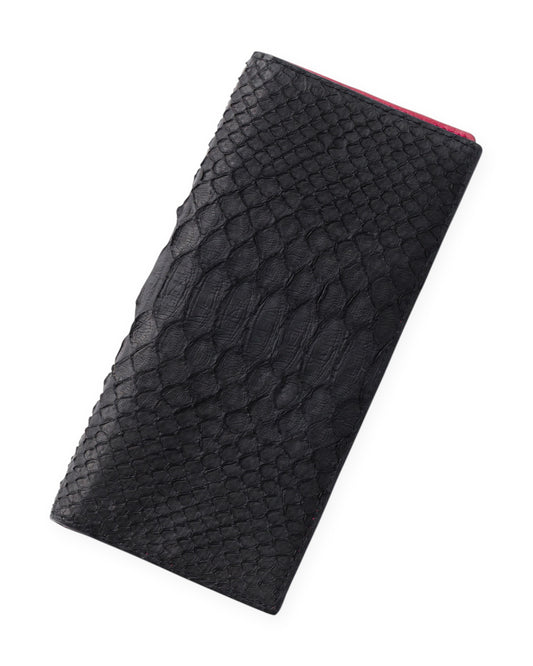 gène par YUKIO MISHIBA / Python Long Wallet - Black×Pink
