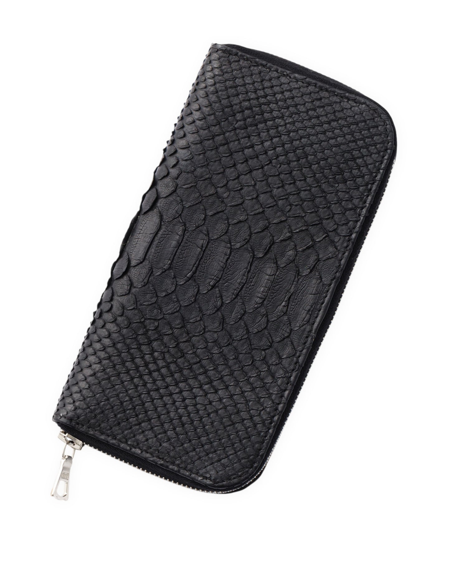 gène par YUKIO MISHIBA / Python Round Zipper Wallet - Black×Black
