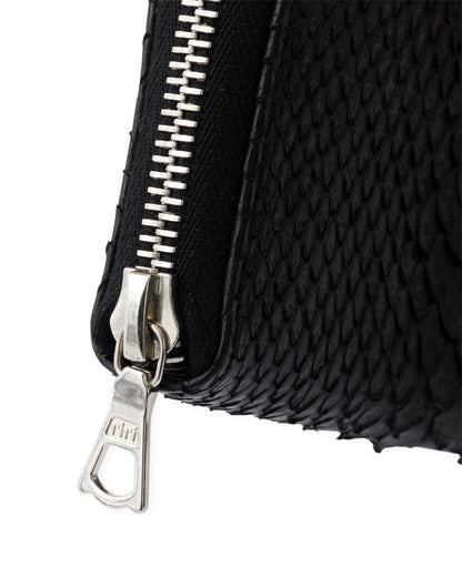 gène par YUKIO MISHIBA / Python Round Zipper Wallet - Black×Black