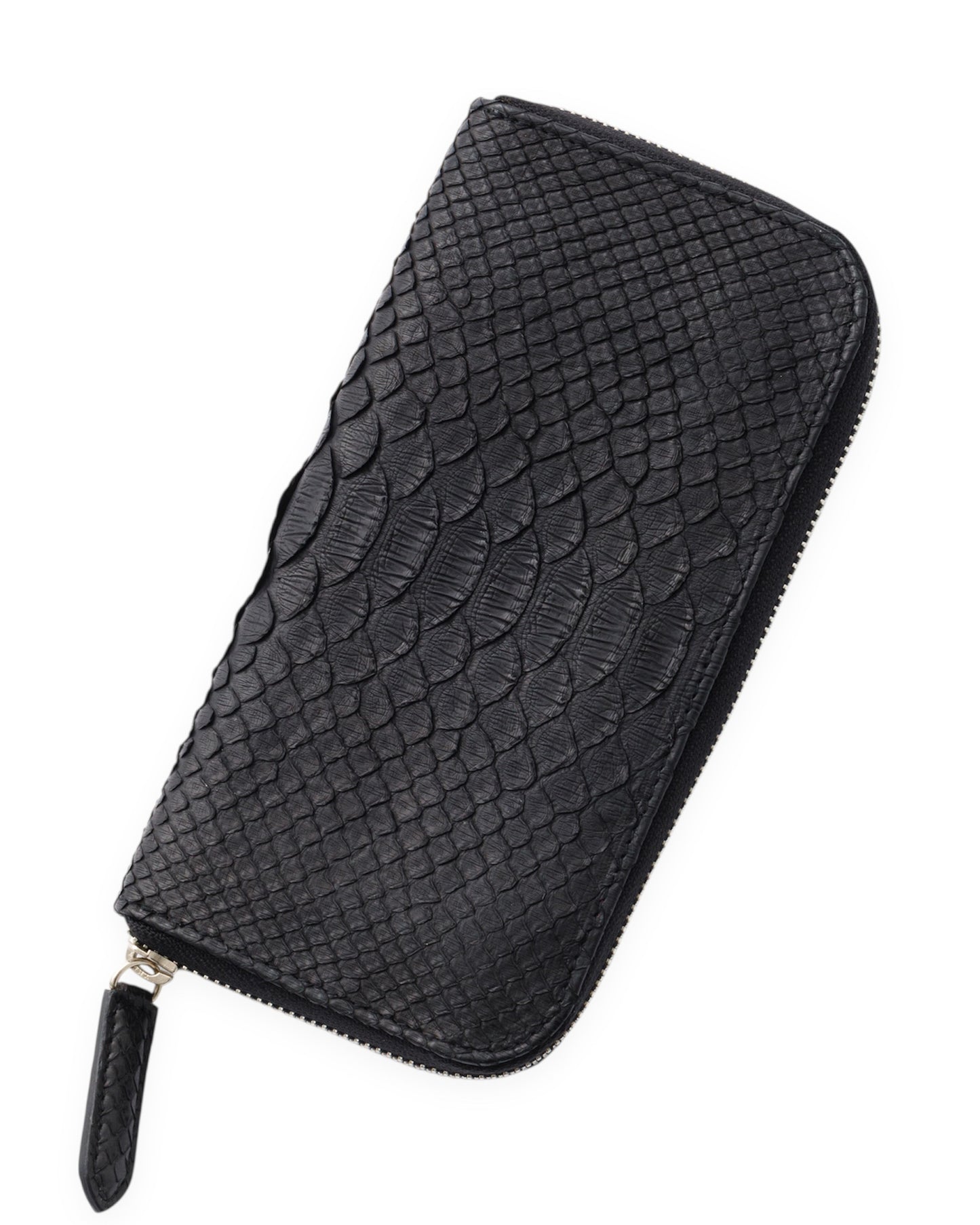 gène par YUKIO MISHIBA / Python Round Zipper Wallet - Black×Pink