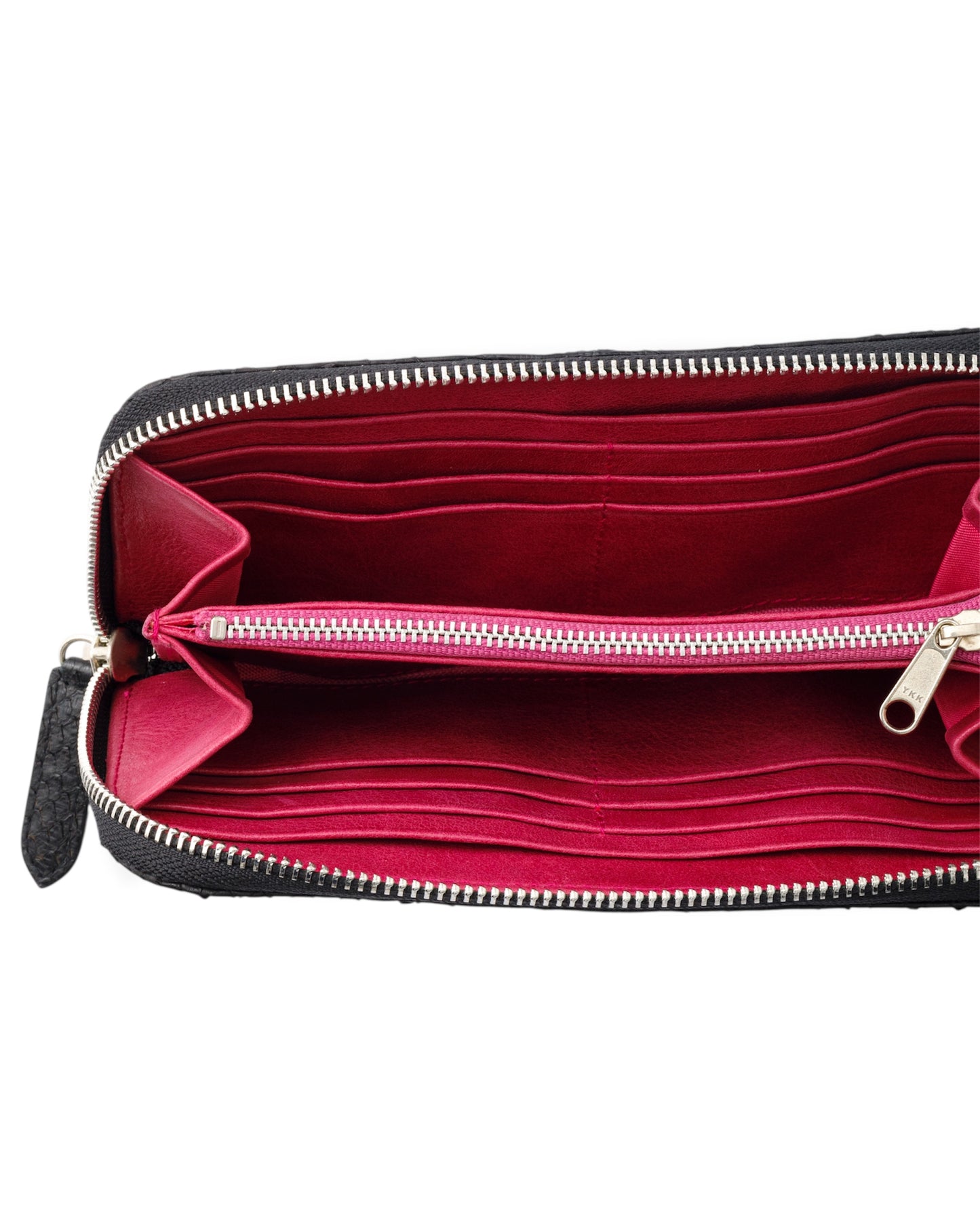 gène par YUKIO MISHIBA / Python Round Zipper Wallet - Black×Pink