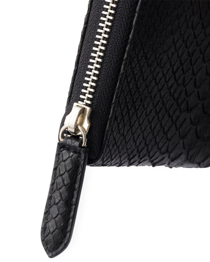 gène par YUKIO MISHIBA / Python Round Zipper Wallet - Black×Pink