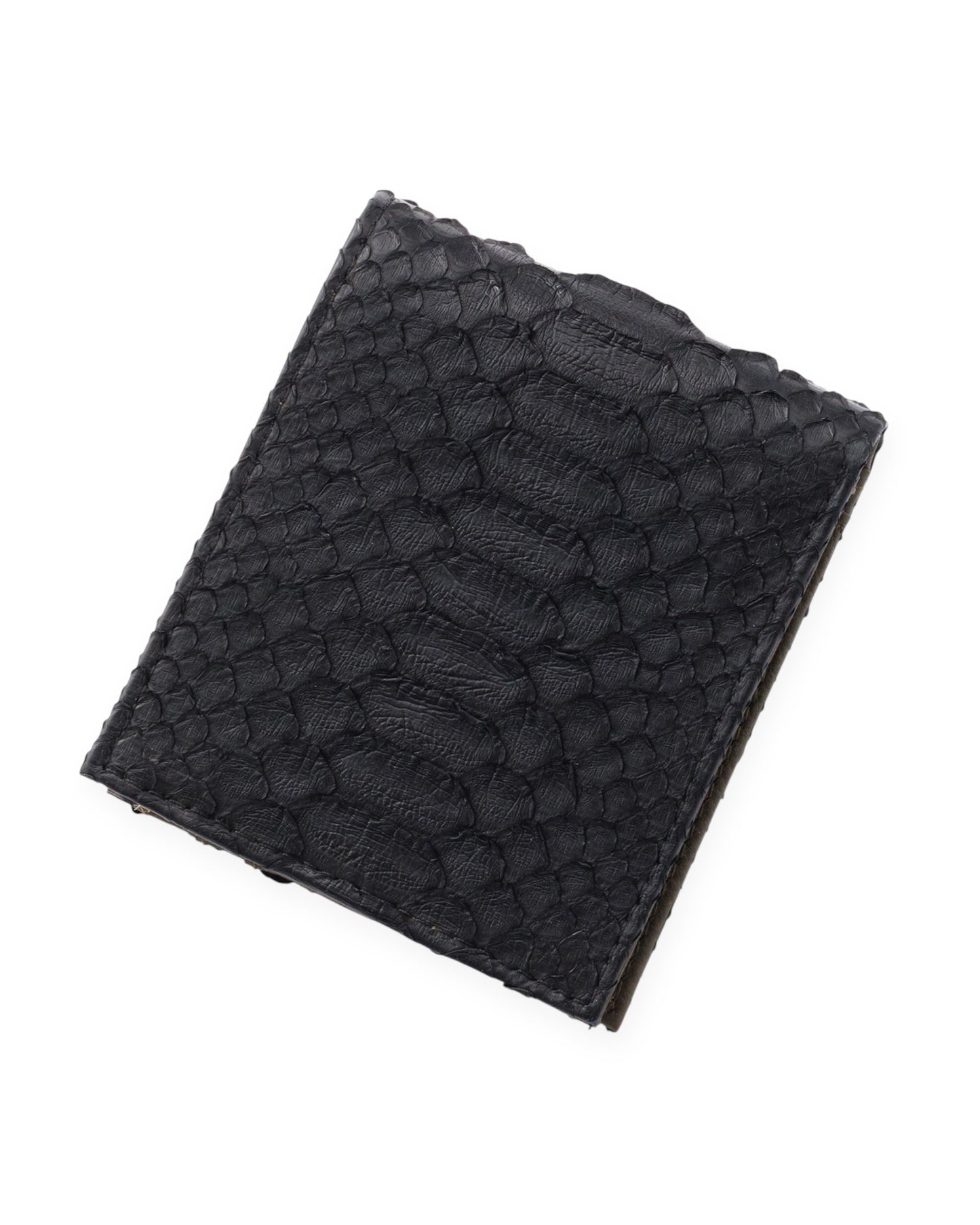 gène par YUKIO MISHIBA / Python Folded Wallet - Black×Olive