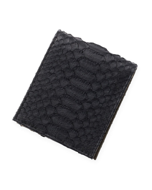 gène par YUKIO MISHIBA / Python Folded Wallet - Black×Olive