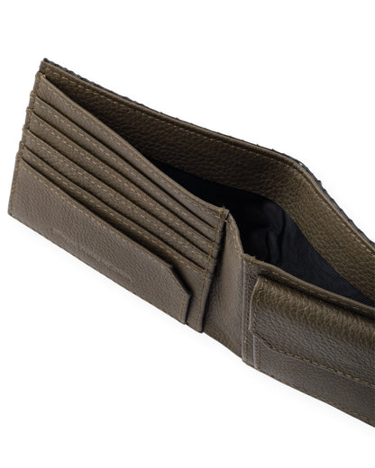 gène par YUKIO MISHIBA / Python Folded Wallet - Black×Olive