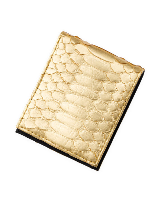 gène par YUKIO MISHIBA / Python Folded Wallet - Gold×Black
