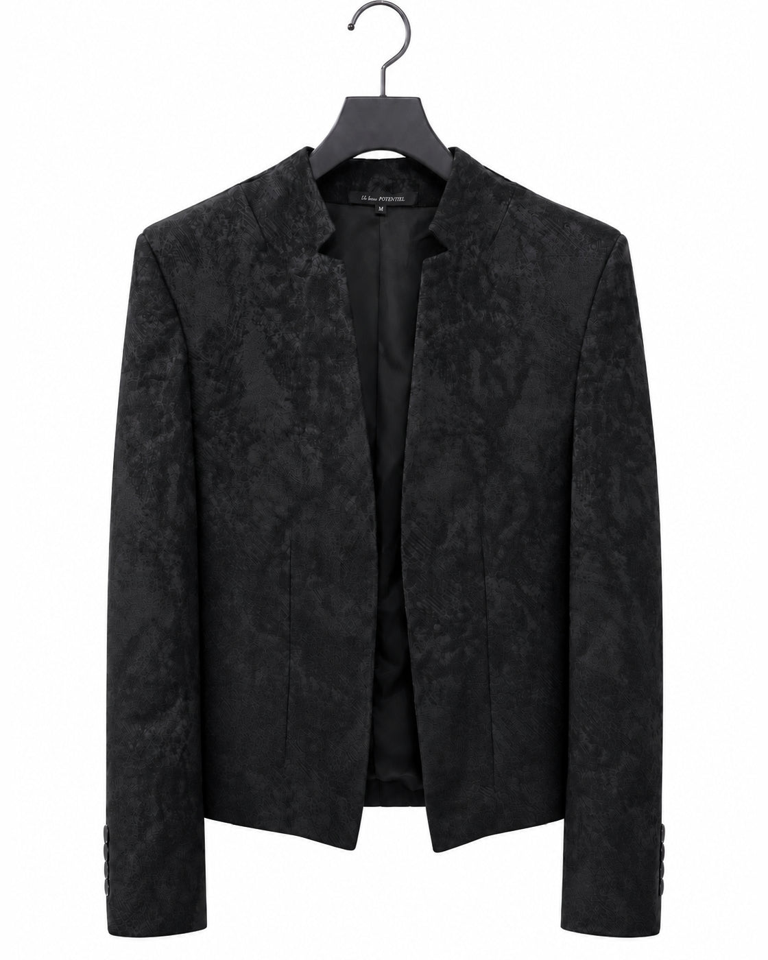 POTENZA / VEIL JACQUARD SHORT JACKET - BLACK