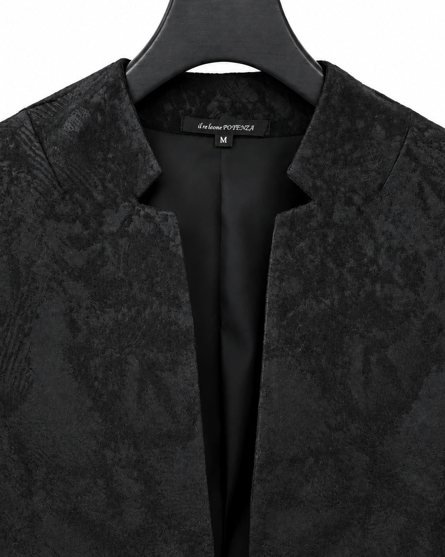 POTENZA / VEIL JACQUARD SHORT JACKET - BLACK