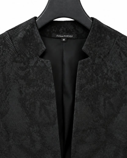 POTENZA / VEIL JACQUARD SHORT JACKET - BLACK