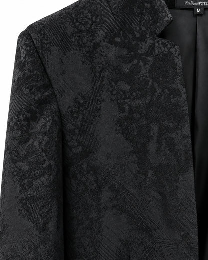 POTENZA / VEIL JACQUARD SHORT JACKET - BLACK
