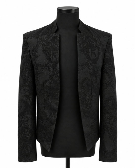 POTENZA / VEIL JACQUARD SHORT JACKET - BLACK