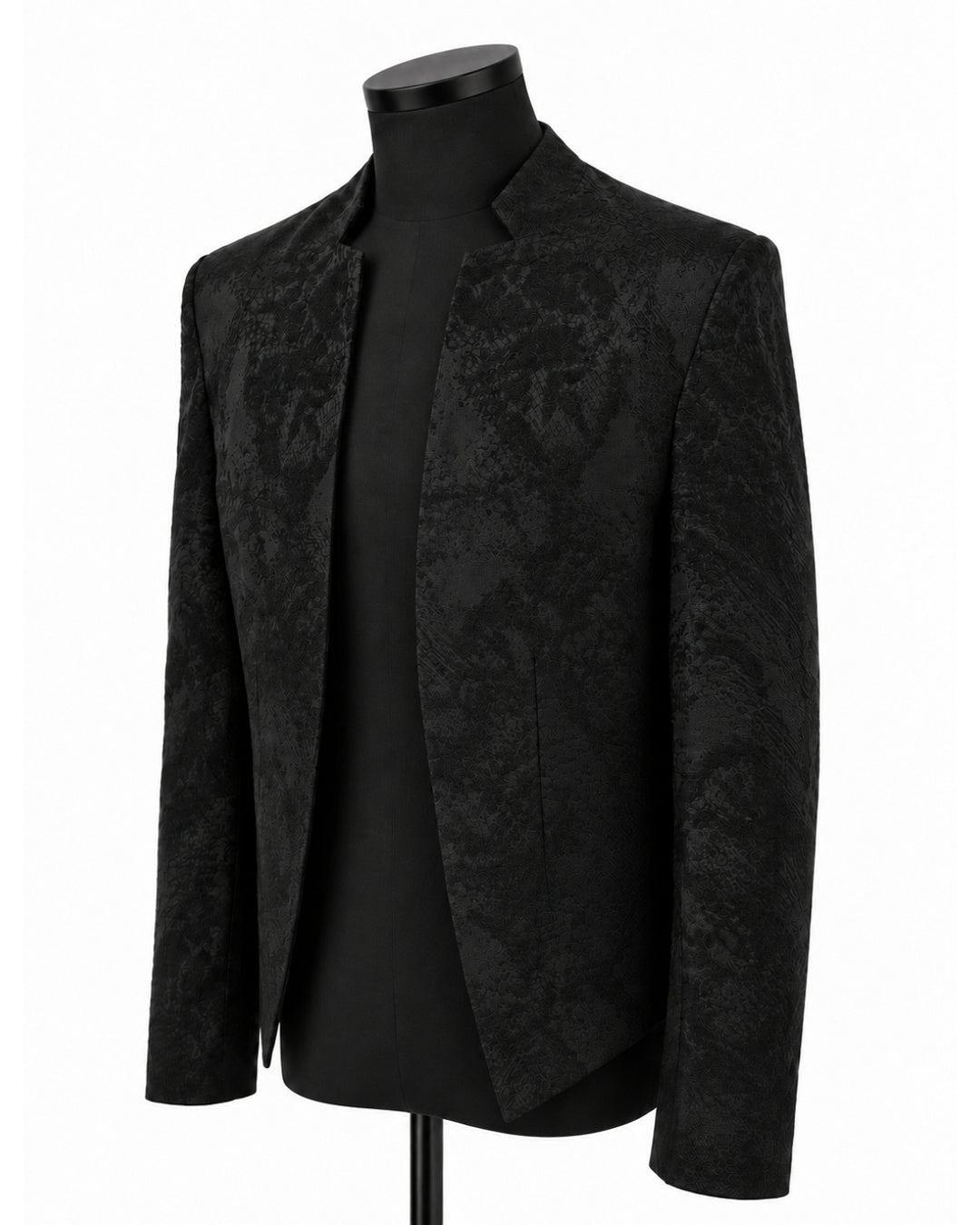 POTENZA / VEIL JACQUARD SHORT JACKET - BLACK