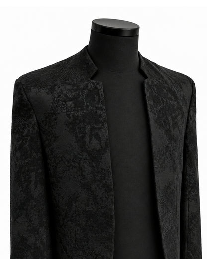 POTENZA / VEIL JACQUARD SHORT JACKET - BLACK