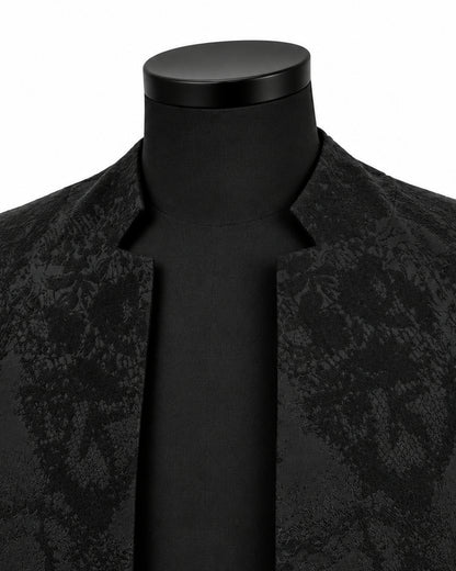 POTENZA / VEIL JACQUARD SHORT JACKET - BLACK