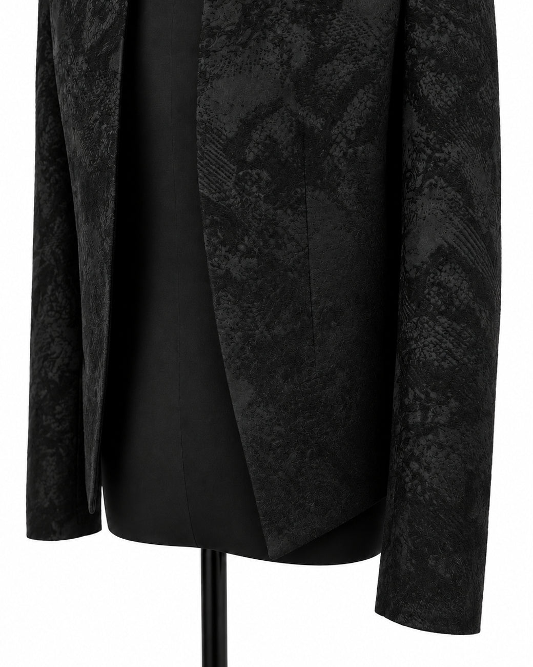 POTENZA / VEIL JACQUARD SHORT JACKET - BLACK