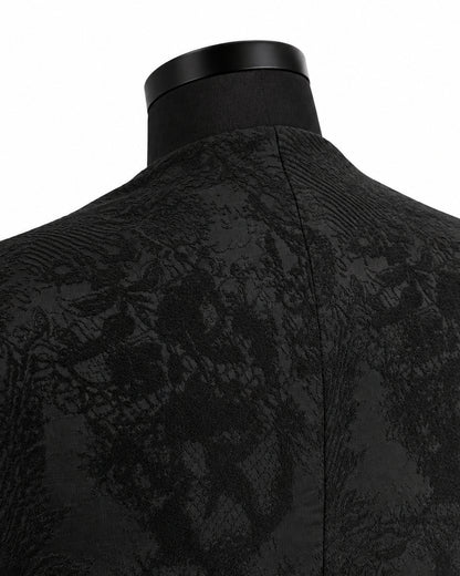 POTENZA / VEIL JACQUARD SHORT JACKET - BLACK