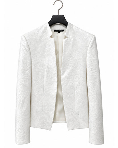 POTENZA / VEIL JACQUARD SHORT JACKET - WHITE