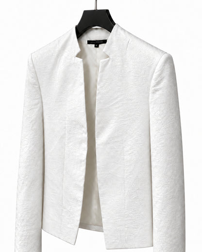 POTENZA / VEIL JACQUARD SHORT JACKET - WHITE