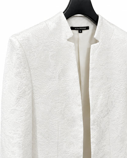 POTENZA / VEIL JACQUARD SHORT JACKET - WHITE
