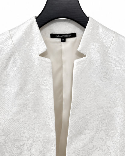 POTENZA / VEIL JACQUARD SHORT JACKET - WHITE