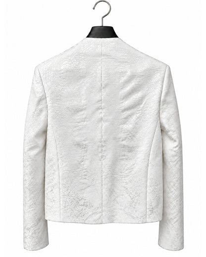 POTENZA / VEIL JACQUARD SHORT JACKET - WHITE