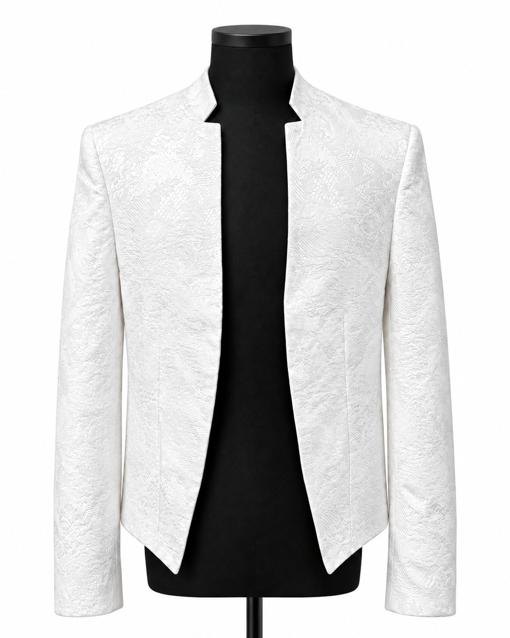 POTENZA / VEIL JACQUARD SHORT JACKET - WHITE