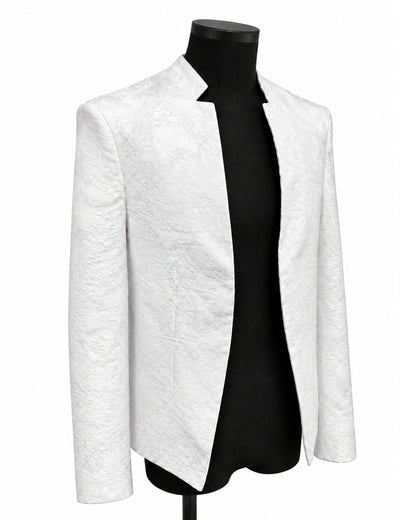 POTENZA / VEIL JACQUARD SHORT JACKET - WHITE