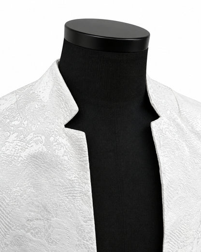 POTENZA / VEIL JACQUARD SHORT JACKET - WHITE