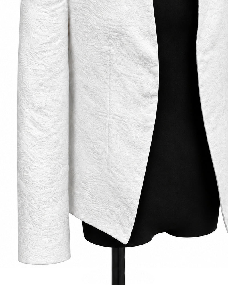 POTENZA / VEIL JACQUARD SHORT JACKET - WHITE
