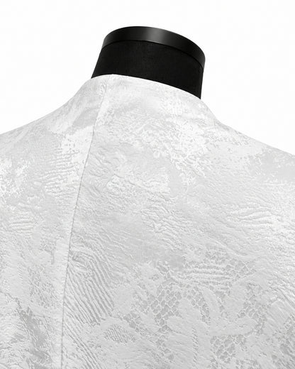 POTENZA / VEIL JACQUARD SHORT JACKET - WHITE