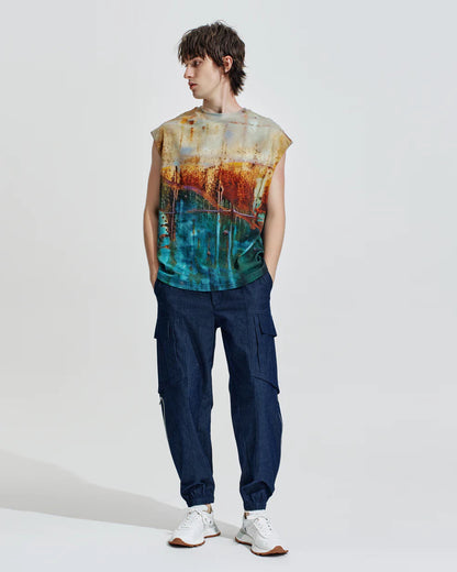 HARRISON WONG / Rust Pattern Sleeveless Print Tee