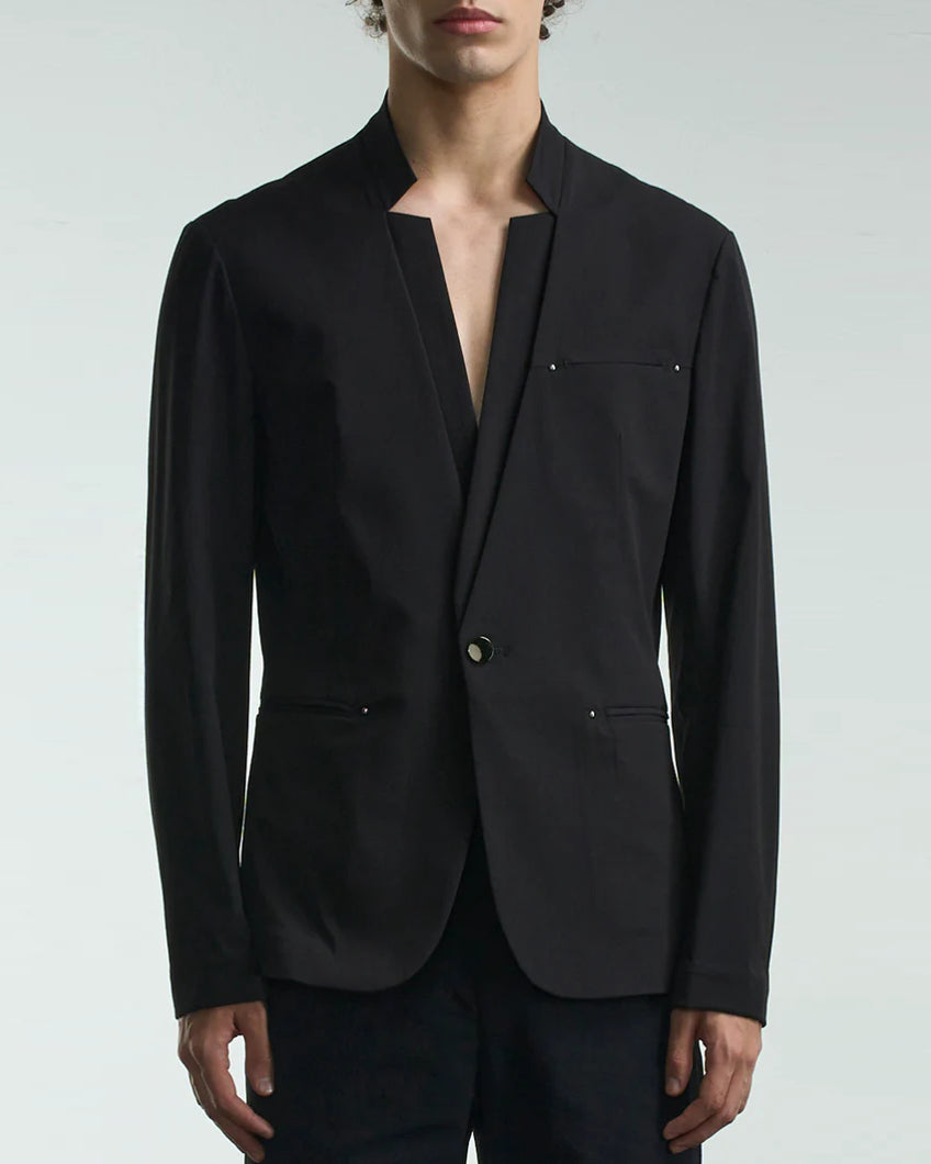 HARRISON WONG / Stand Collar Blazer With Studs - Black