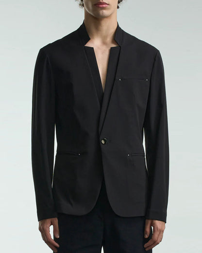 HARRISON WONG / Stand Collar Blazer With Studs - Black