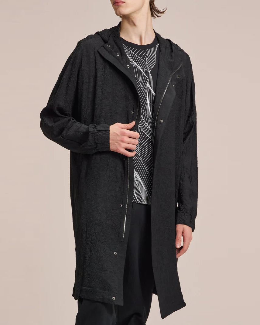 HARRISON WONG / Crepe Acetate Hood Coat
