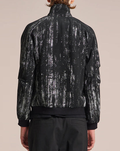 HARRISON WONG / Knit Jacket With Pleats & Brush Print
