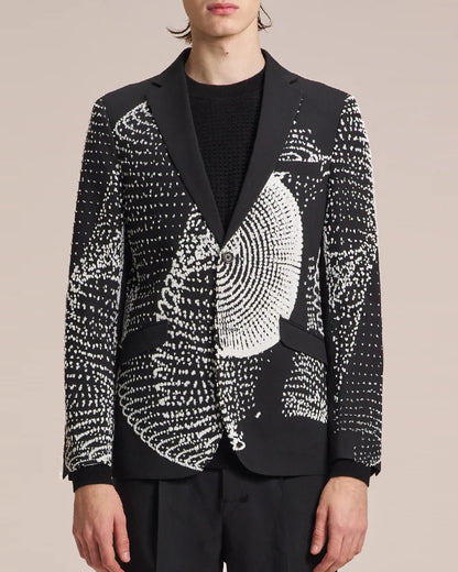 HARRISON WONG / Wool Blazer With Vectors 3D Embroidery