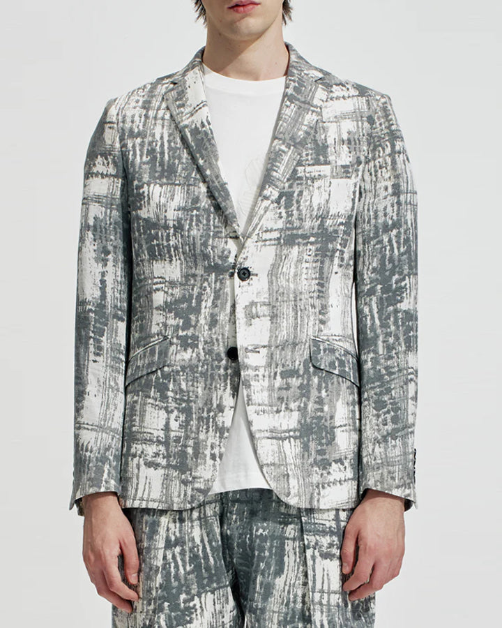 HARRISON WONG / Blurred Check Print Blazer