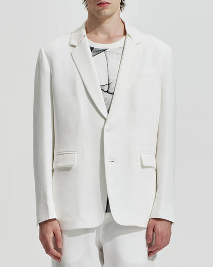 HARRISON WONG / Acetate Boxy Blazer With Bartack Collar