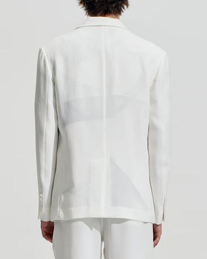 HARRISON WONG / Acetate Boxy Blazer With Bartack Collar
