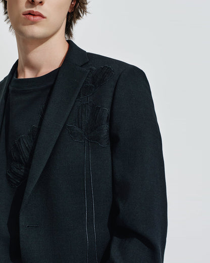 HARRISON WONG / Blazer With Embroidered Flowers