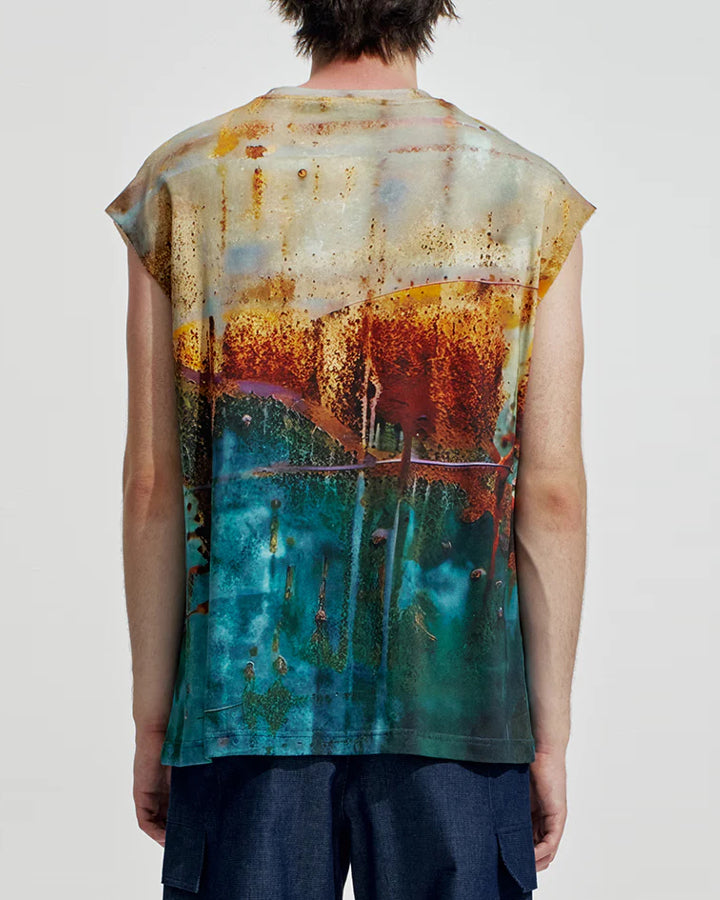 HARRISON WONG / Rust Pattern Sleeveless Print Tee
